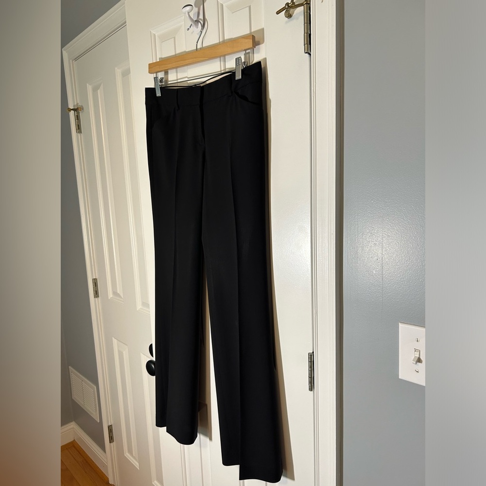 Theory Black Wool Bootleg Pants